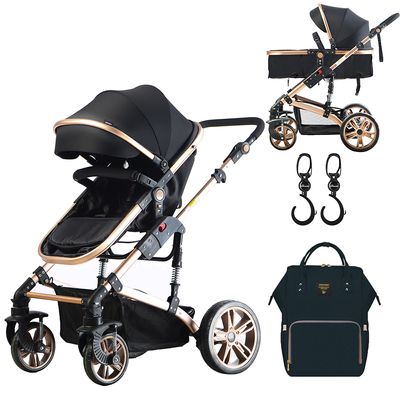 Teknum 3 In 1 Stroller - Black + Sunveno Diaper Bag - Black + Hooks